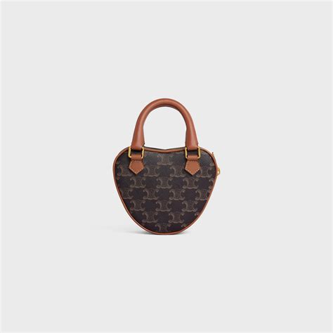 medium celine heart in triomphe canvas and calfskin|TRIOMPHE CANVAS .